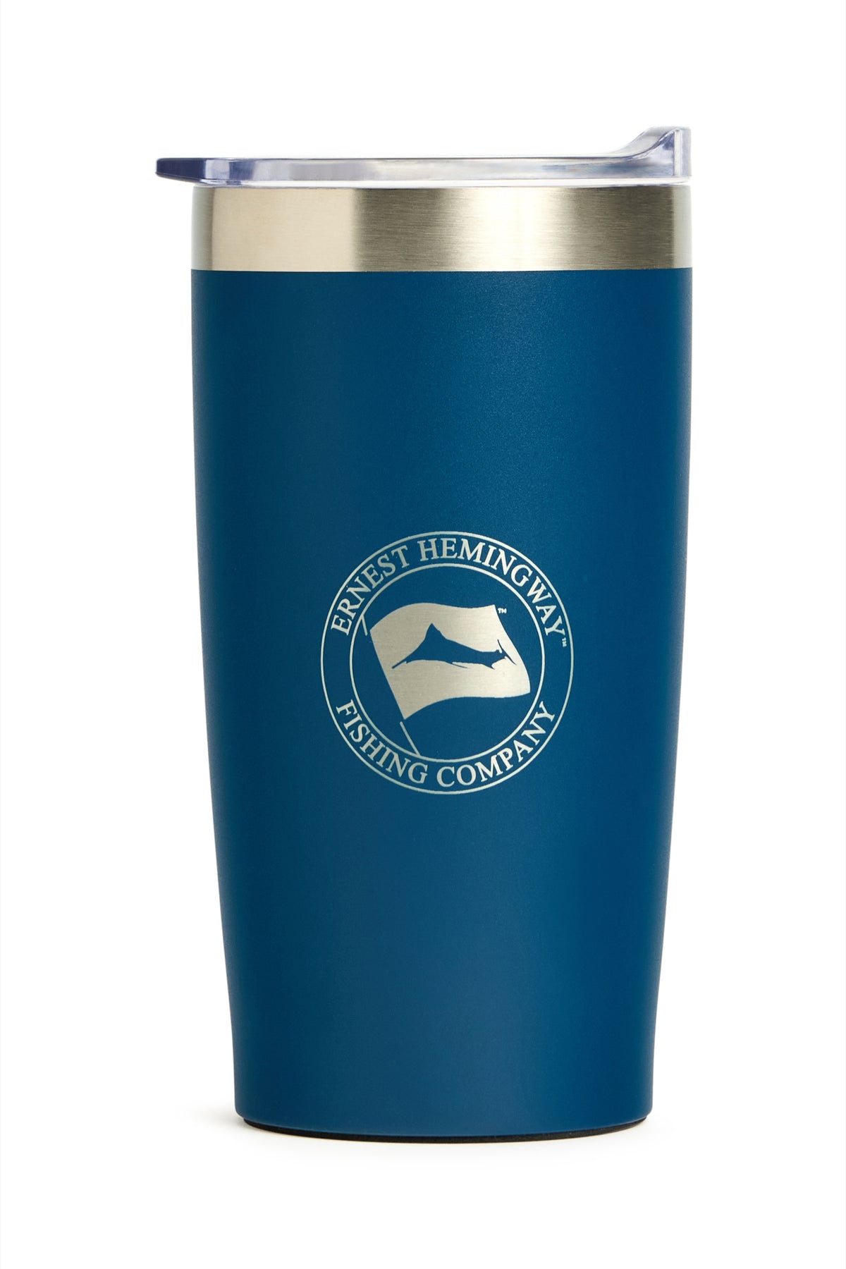 Ernest Hemingway Fishing Tumbler, 20 ounce two tone insulated stainless steel with a slide lid