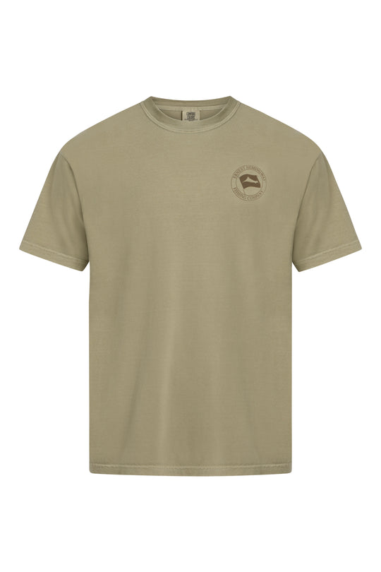 Marlin Pilar tee from Ernest Hemingway Fishing Co with the marlin and Pilar design and EHFC circle logo
